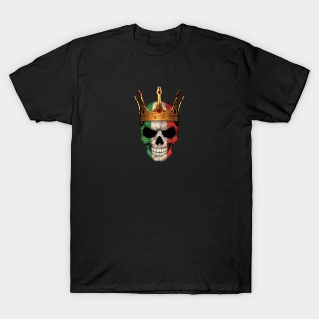 Italian Flag Skull with Crown T-Shirt by jeffbartels